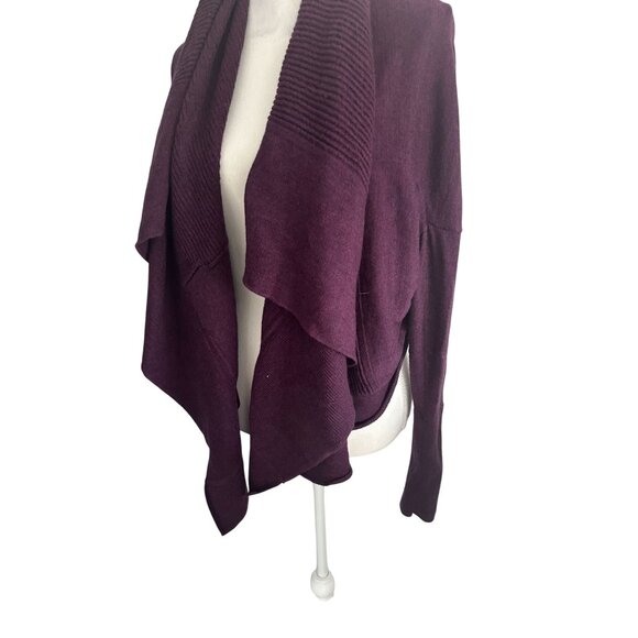 LULULEMON Sit In Lotus Wrap Reversible Heathered Plum Sweater Size 10 - Picture 4 of 9